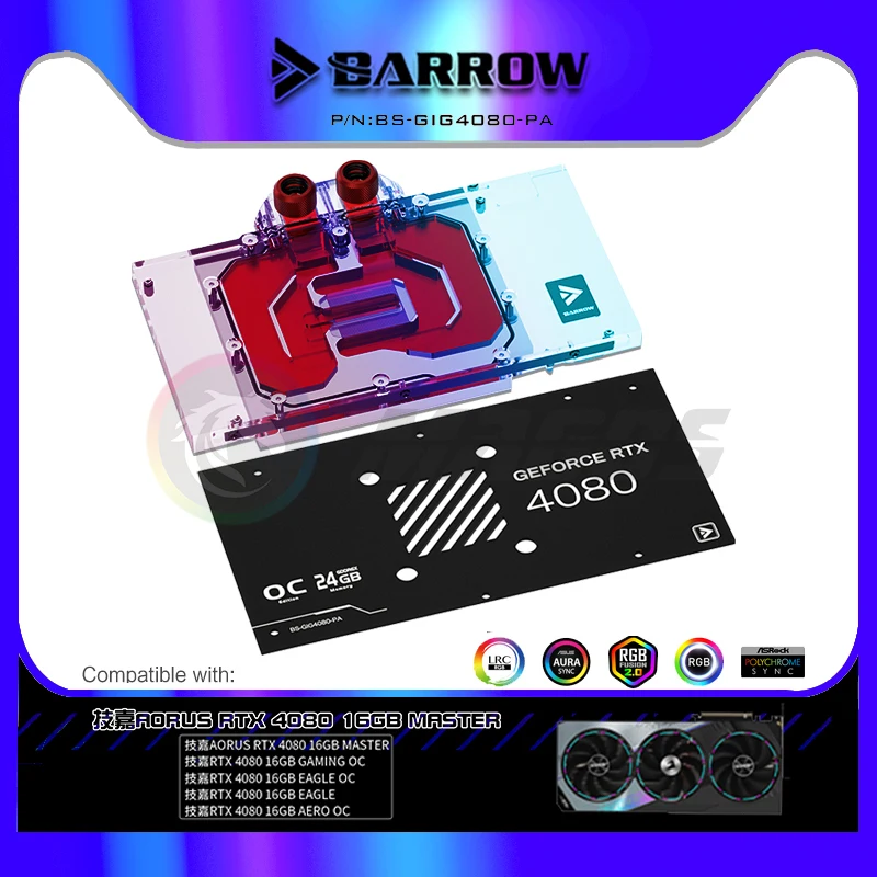 Rtx 4080 Water Cooling Block - BARROW GPU Waterblok voor Gigabyte AORUS