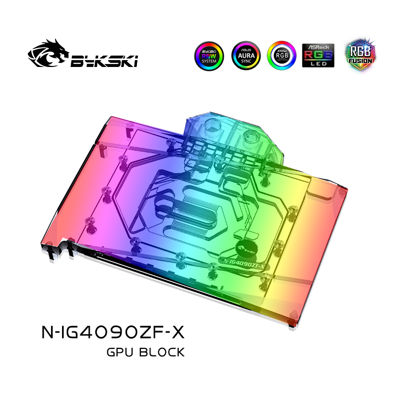 Rtx 4090 Water Block Full Cover - Bykski N-IG4090ZF-X GPU-blok Gebruik voor kleurrijke