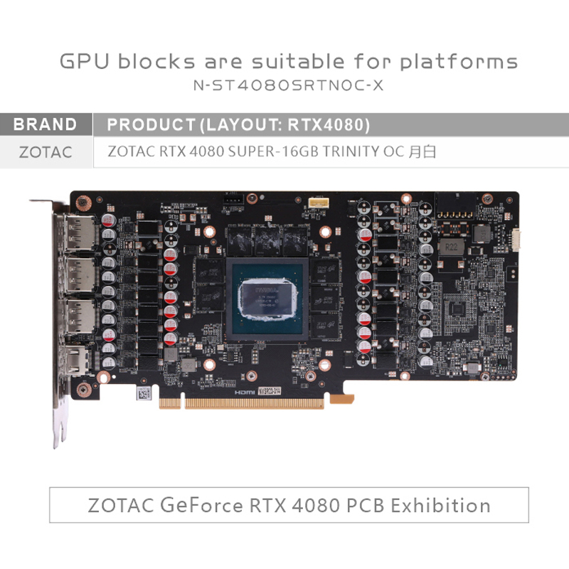 Bykski N-ST4080SRTNOC-X GPU-bl - Rtx 4080 Water Cooling Block recensie en prijs