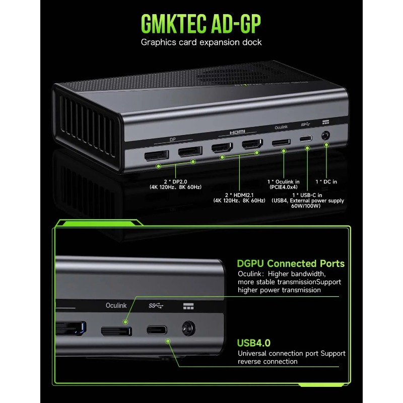 Oculink eGPU Dock G M Ktec AD- - Oculink Gpu Dock Station recensie en prijs