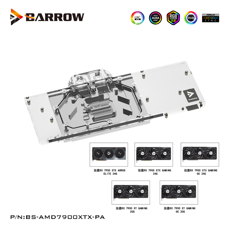 Barrow GPU Waterblok Voor Giga - Rx 7900 Xt 20Gb recensie en prijs
