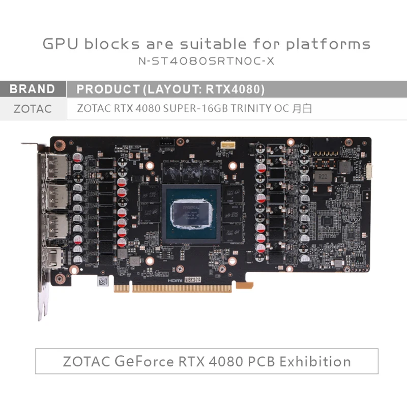 Bykski GPU Blok voor ZOTAC RTX - Rtx 4080 Water Cooling Block recensie en prijs